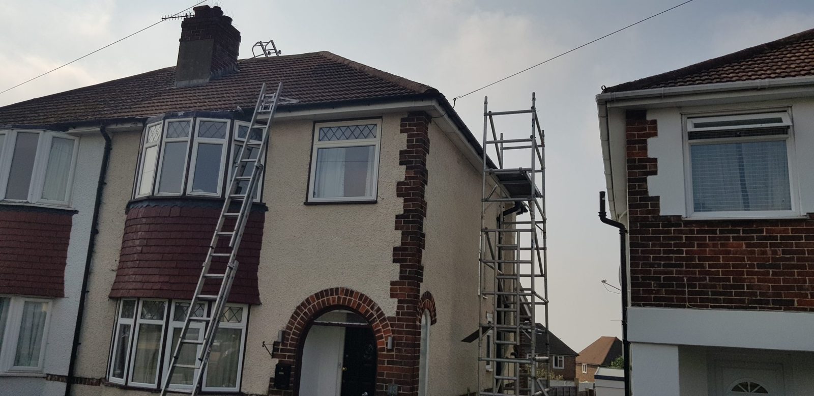 Roof cleaning and treated with an antifungal Moss wash job located in Brighton