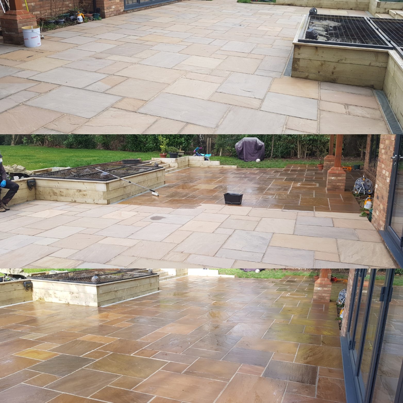 Patio cleaning and resealing