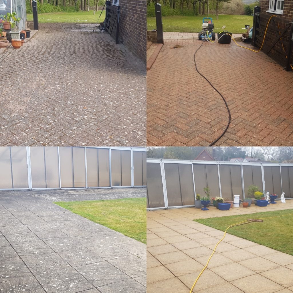 Driveway cleaned and treatment applied