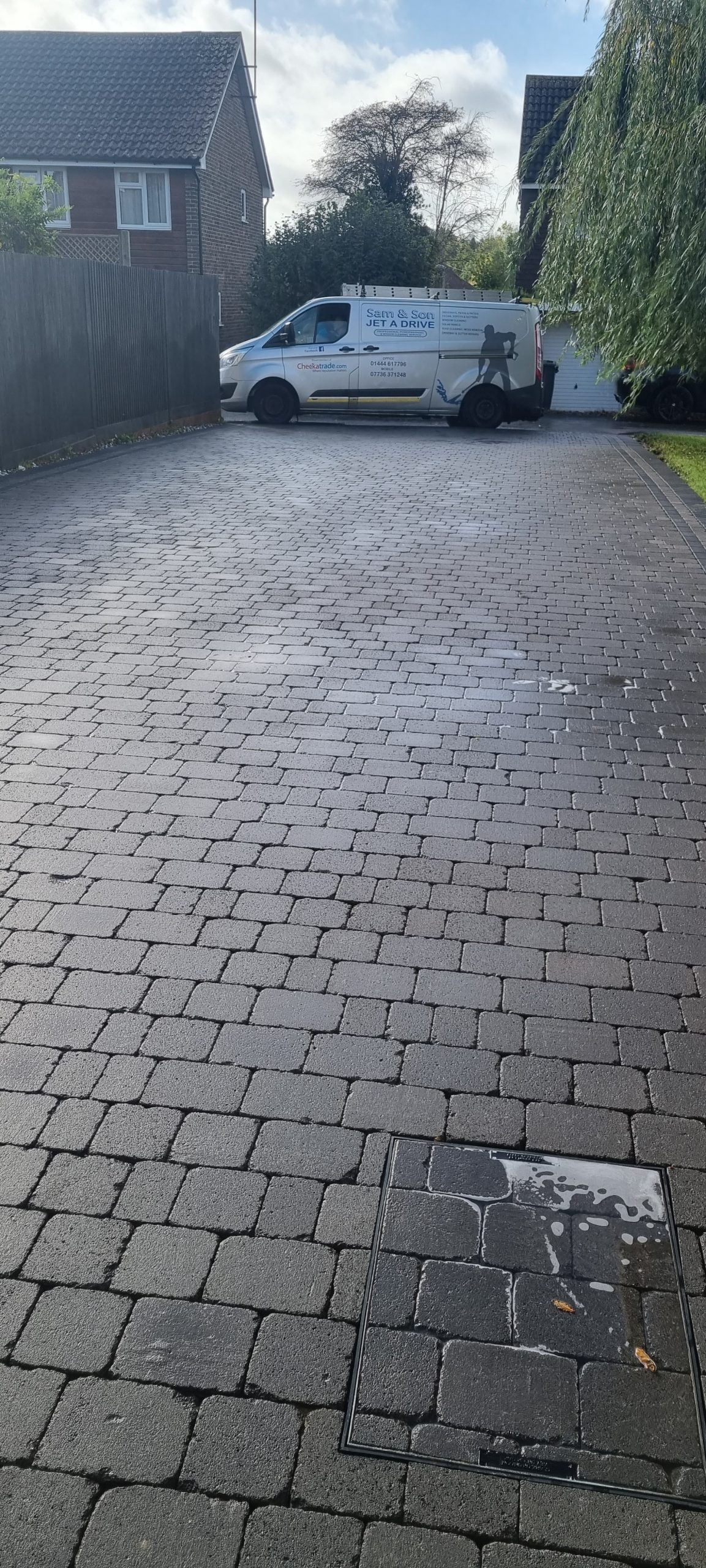 Pressure cleaning driveway Sam and Son Jet a Drive